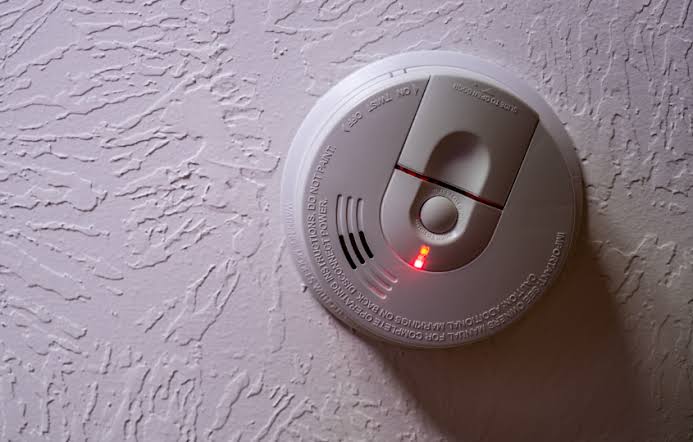 Carbon monoxide alarm on a wall
