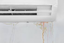 Water stains from a leaking air conditioner